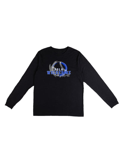 Polk County Wolverines Softball Long Sleeve T-shirt