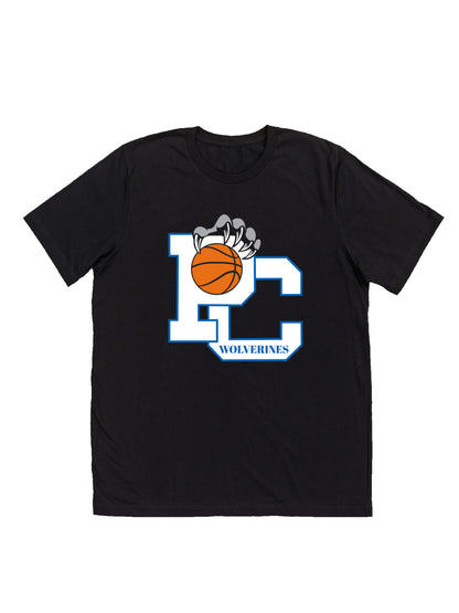 Polk County Basketball Wolverines Claws in White Short Sleeve T-shirt