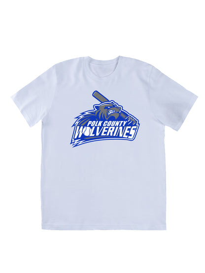 Polk County Wolverines Baseball Logo Short Sleeve T-shirt