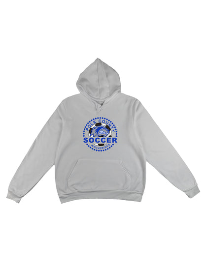 Polk County Wolverines Soccer Blue Logo Fleece Pullover Hoodie