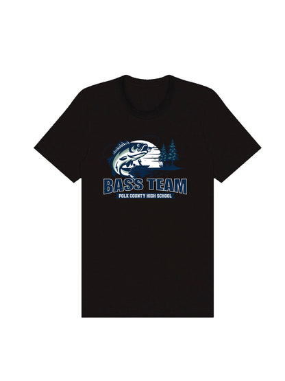 PCHS Bass Team Fishing Scene Design Short Sleeve T-shirt