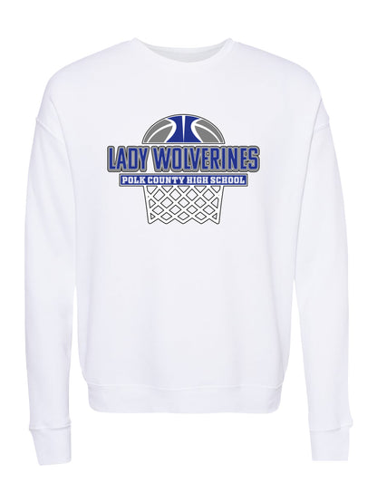 Lady Wolverines PCHS Basketball Design with Unisex Sponge Fleece Drop Shoulder Sweatshirt