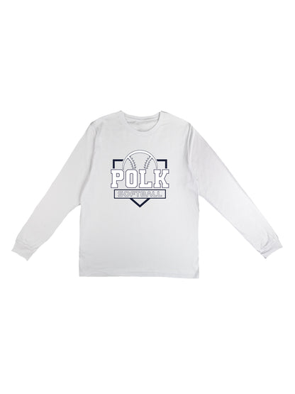 POLK Softball Logo Long Sleeve T-shirt