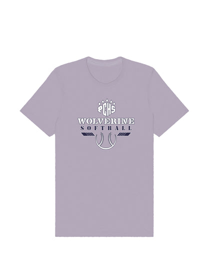 PCHS Wolverine Softball Logo Short Sleeve T-shirt