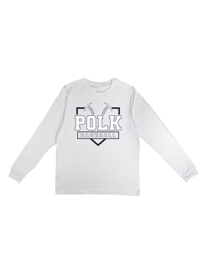 POLK Baseball Logo Long Sleeve T-shirt