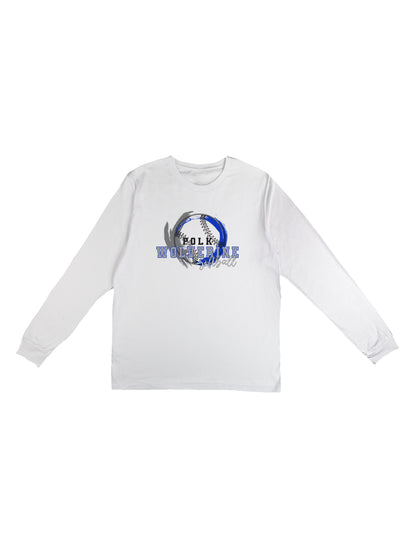 Polk County Wolverines Softball Black Stitch Long Sleeve T-shirt