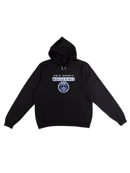 Polk County Wolverines Basketball Design with PCHS Paw Fleece Pullover Hoodie