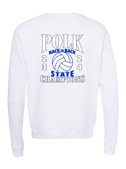 PCHS Volleyball B2B Champs Front & Back Fleece Sweatshirt