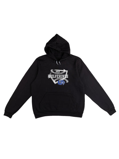 Polk County Schools Wolverines Homeplate White Logo Fleece Pullover Hoodie