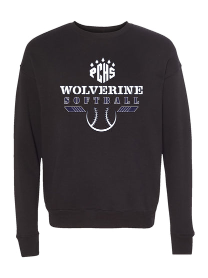 PCHS Wolverine Softball Logo Fleece Sweatshirt