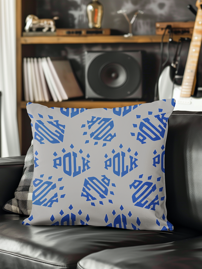 Polk Logo Pattern Throw Pillow