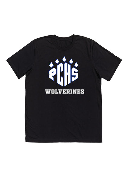 PCHS Wolverines White Paw Logo Short Sleeve T-shirt