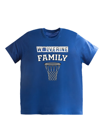 Polk County "Wolverine Family" + Basketball Net Short Sleeve T-shirt