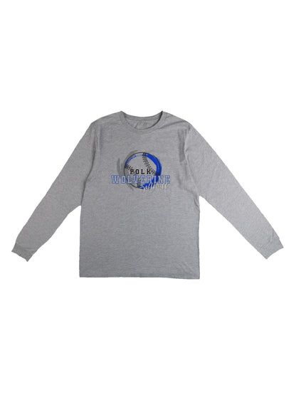 Polk County Wolverines Softball Black Stitch Long Sleeve T-shirt