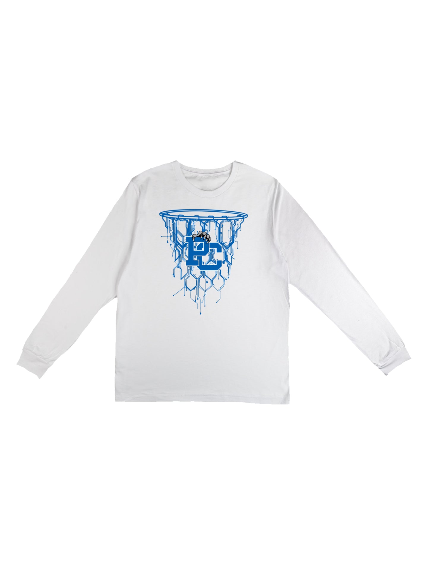 Polk County Schools Basketball PC Circuit Net in Blue Long Sleeve T-shirt
