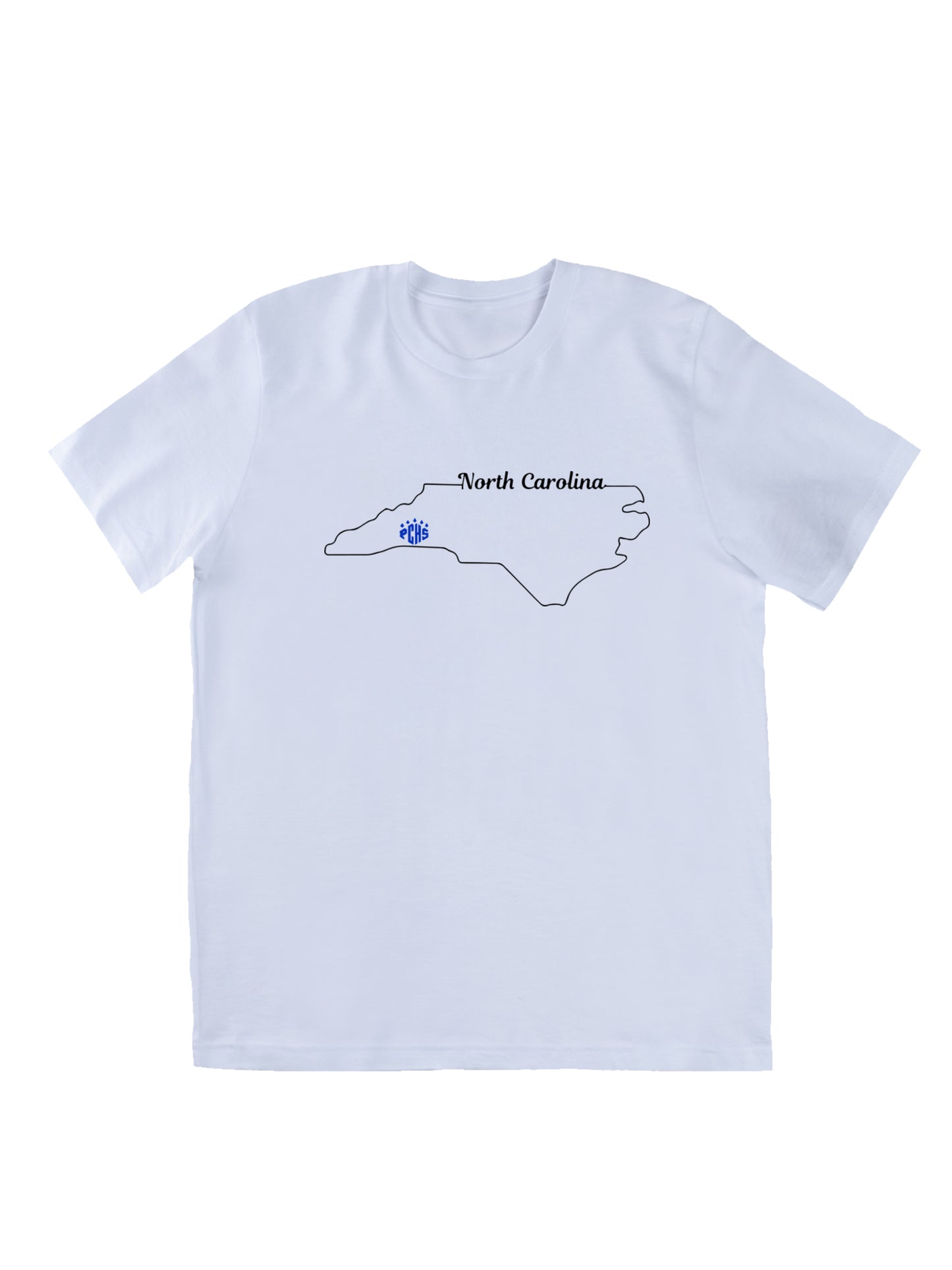 North Carolina Outline & PCHS Paw Logo Short Sleeve T-shirt
