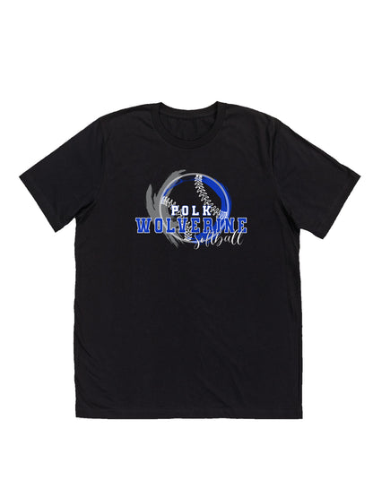 Polk County Wolverines Softball Short Sleeve T-shirt