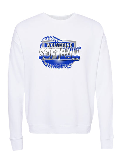 Polk County Wolverines Shield Logo Softball Fleece Sweatshirt