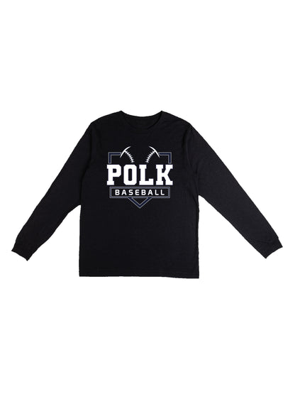 POLK Baseball Logo Long Sleeve T-shirt