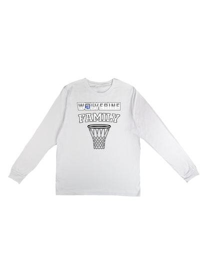 Polk County "Wolverine Family" + Basketball Net Long Sleeve T-shirt