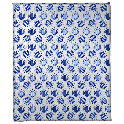 Polk Paw Logo Pattern, Blue 50"x60" Fleece Blanket