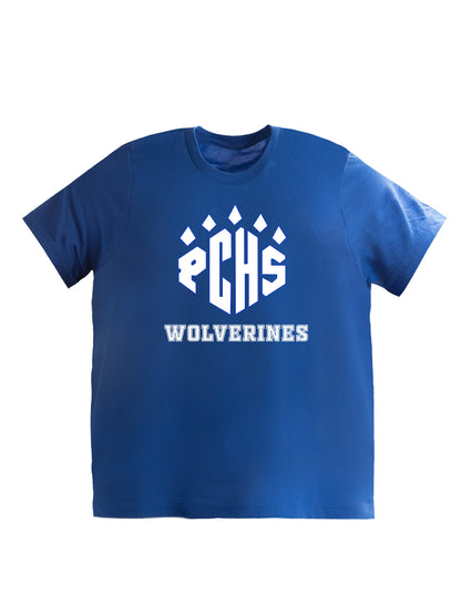 PCHS Wolverines White Paw Logo Short Sleeve T-shirt