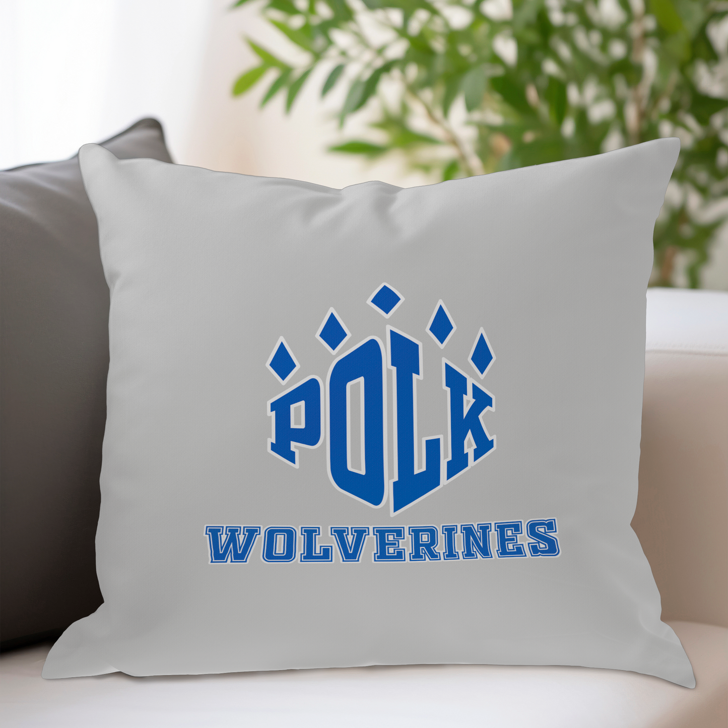 POLK Wolverines Logo Throw Pillows