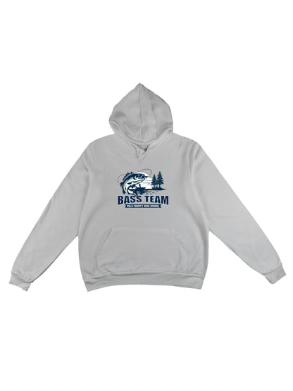 PCHS Bass Team Fishing Scene Design with Men Sponge Fleece Pullover Hoodie