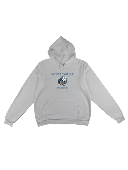 Polk County Wrestling with Mascot Design with Men Sponge Fleece Pullover Hoodie