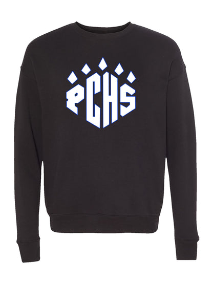 PCHS Paw Logo in White Fleece Sweatshirt
