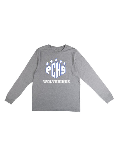 PCHS Wolverines White Paw Logo Long Sleeve T-shirt