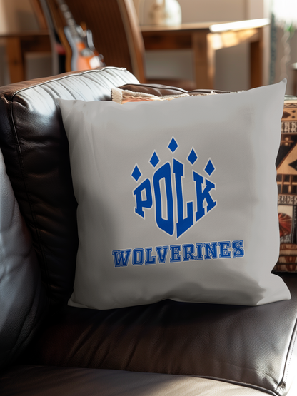 POLK Wolverines Logo Throw Pillows