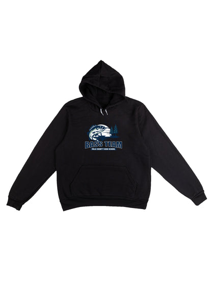 PCHS Bass Team Fishing Scene Design with Men Sponge Fleece Pullover Hoodie