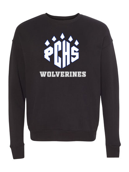 PCHS Paw Wolverines White Logo Fleece Sweatshirt
